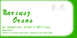 mariusz orsos business card